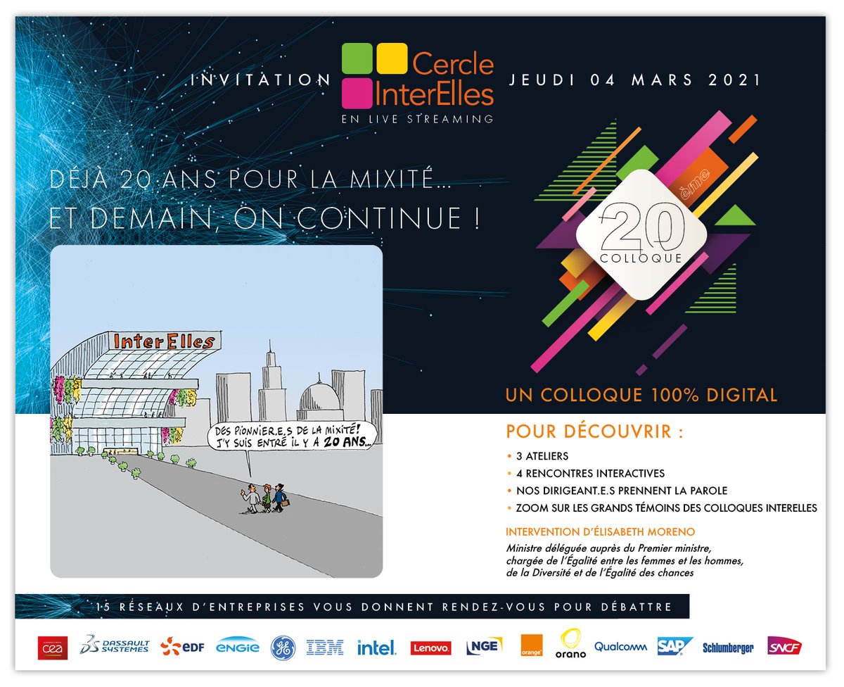 1001lunes's tweet photo. Comme chaque année @1001lunes a le plaisir d’organiser le #colloque @InterElles.
L’édition 2021 se fera en live streaming le 04 mars prochain.
#InterL21 #mixité  #égalitépro #tech #femmes https://t.co/DHzwkxtbUv
