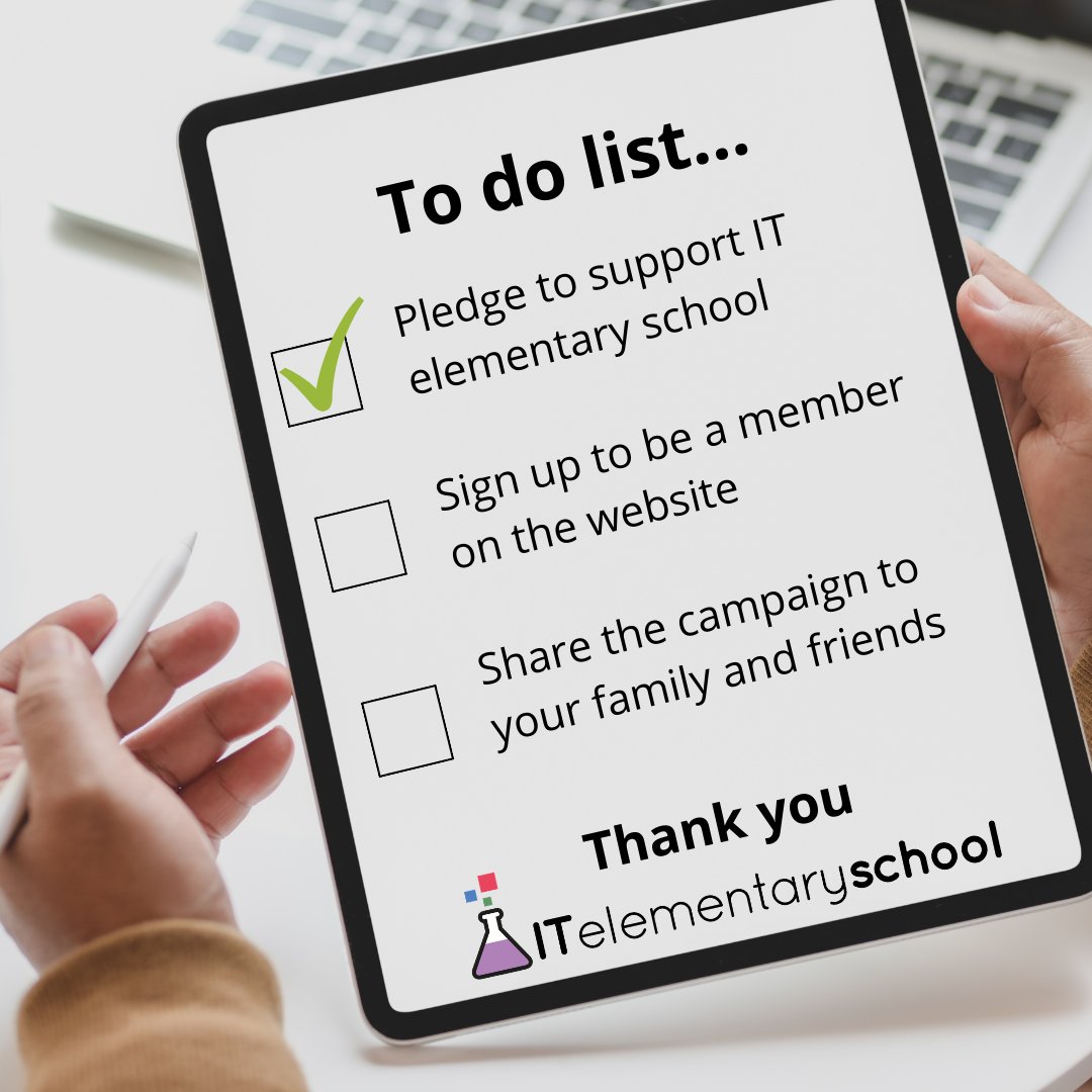 GetTechSmarter's tweet image. How YOU can support IT elementary school 👇 

1. Pledge what you can on our crowdfunding page 

2. Sign up to become a member on our website - it is completely free to do this!

3. Share our pledge with your friends, family and followers – encouraging them to pledge