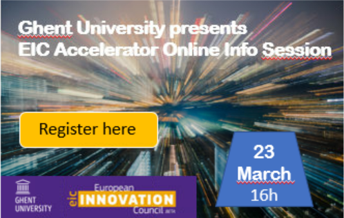 Are you an entrepreneur, looking for substantial funding for impactful innovations? Join <a href="/EICaccelerator/">EIC Accelerator</a> webinar on March 23, organized by <a href="/ugent/">UGent</a> to learn more on this funding program. Apply via bit.ly/EICwebinar #funding #innovations