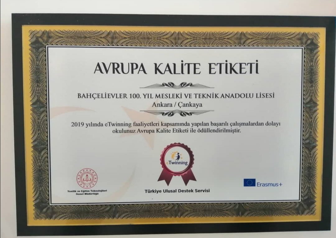 Okulumuz E-twening kapsamında Avrupa Kalite Etiketi Belgesi aldı. Emeği geçen öğretmen ve öğrencilerimize teşekkür ederiz. Başarılarının devamını dileriz. #turanakpınar #ankaramem #bedriekşi #cankayamem #yaşartürk