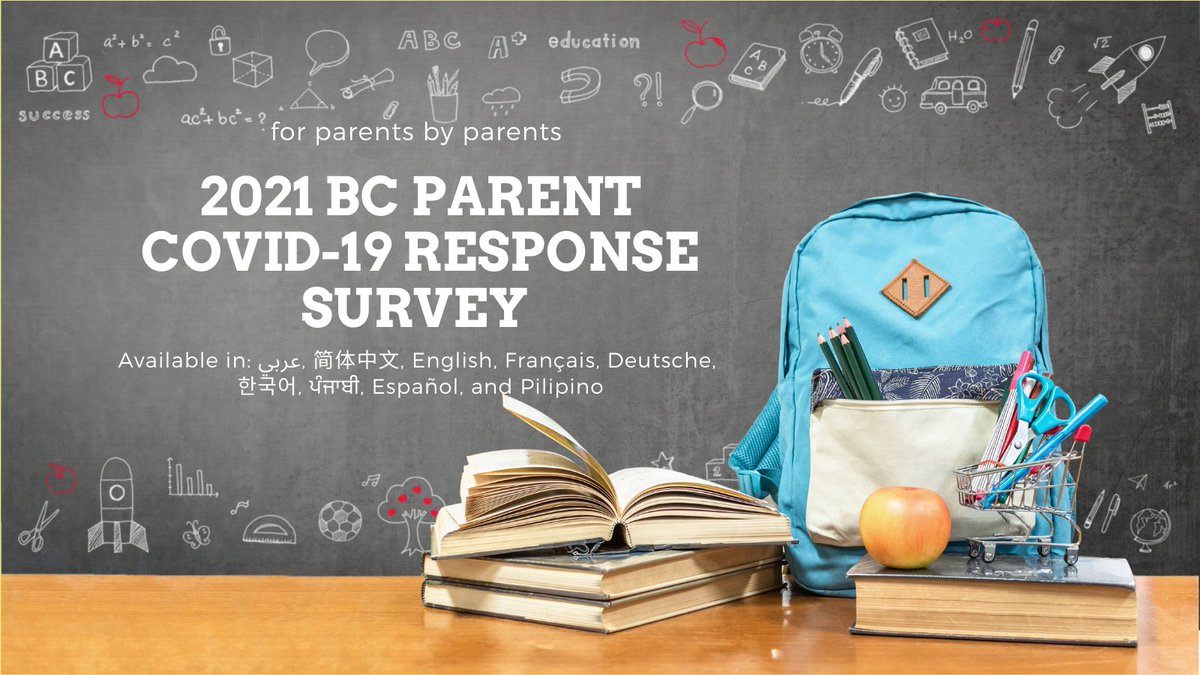 🔥 Hot off the e-presses!

BC Parent Info Group launches NEW survey. Lots has changed since September – let’s make sure our #COVID19 response reflects current data! 

surveymonkey.com/r/bcparentsurv…

All responses are anonymous. 

#bced #BCParentInfoSurvey #bckids #bcparents #opendata