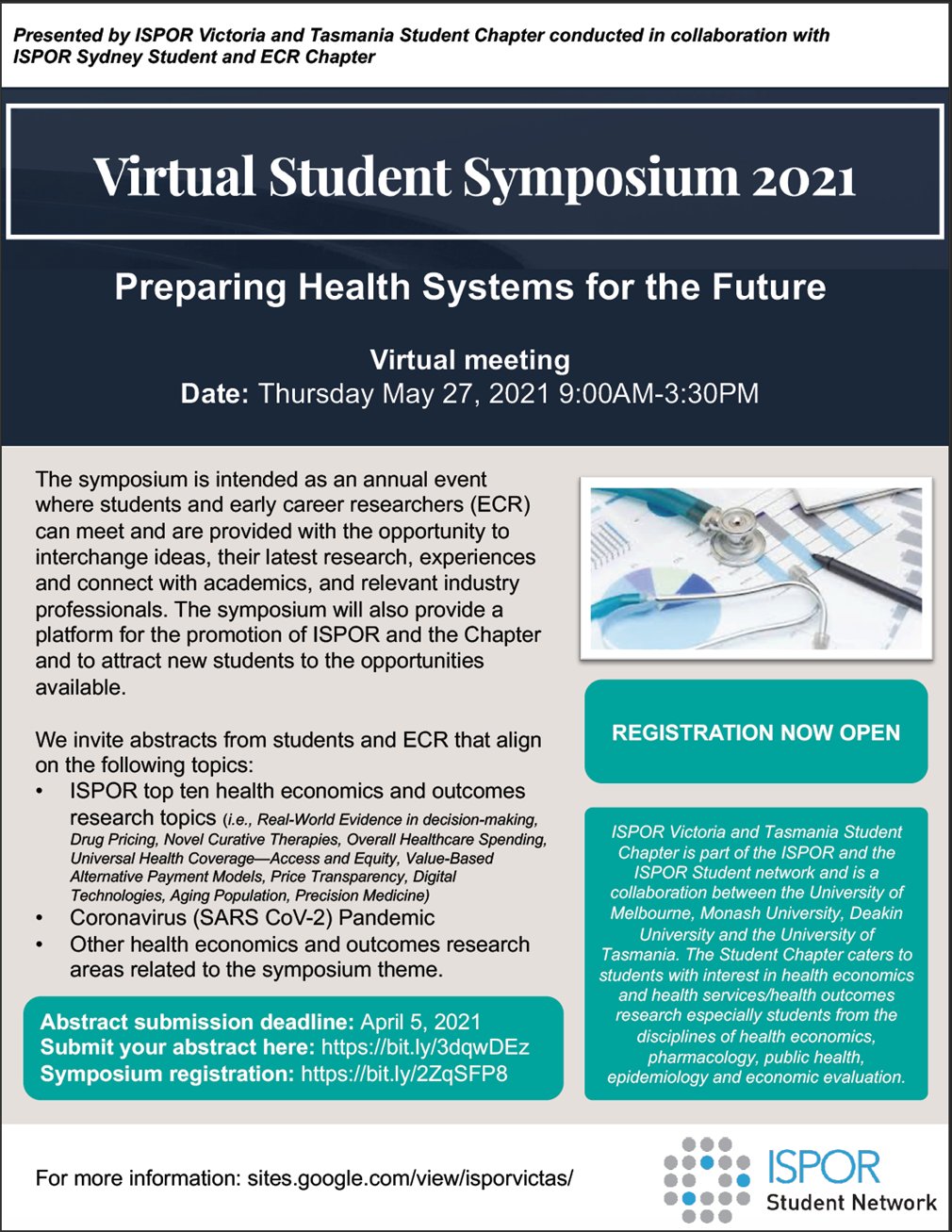 ISPOR Victoria and Tasmania Student Chapter on Twitter "Call for