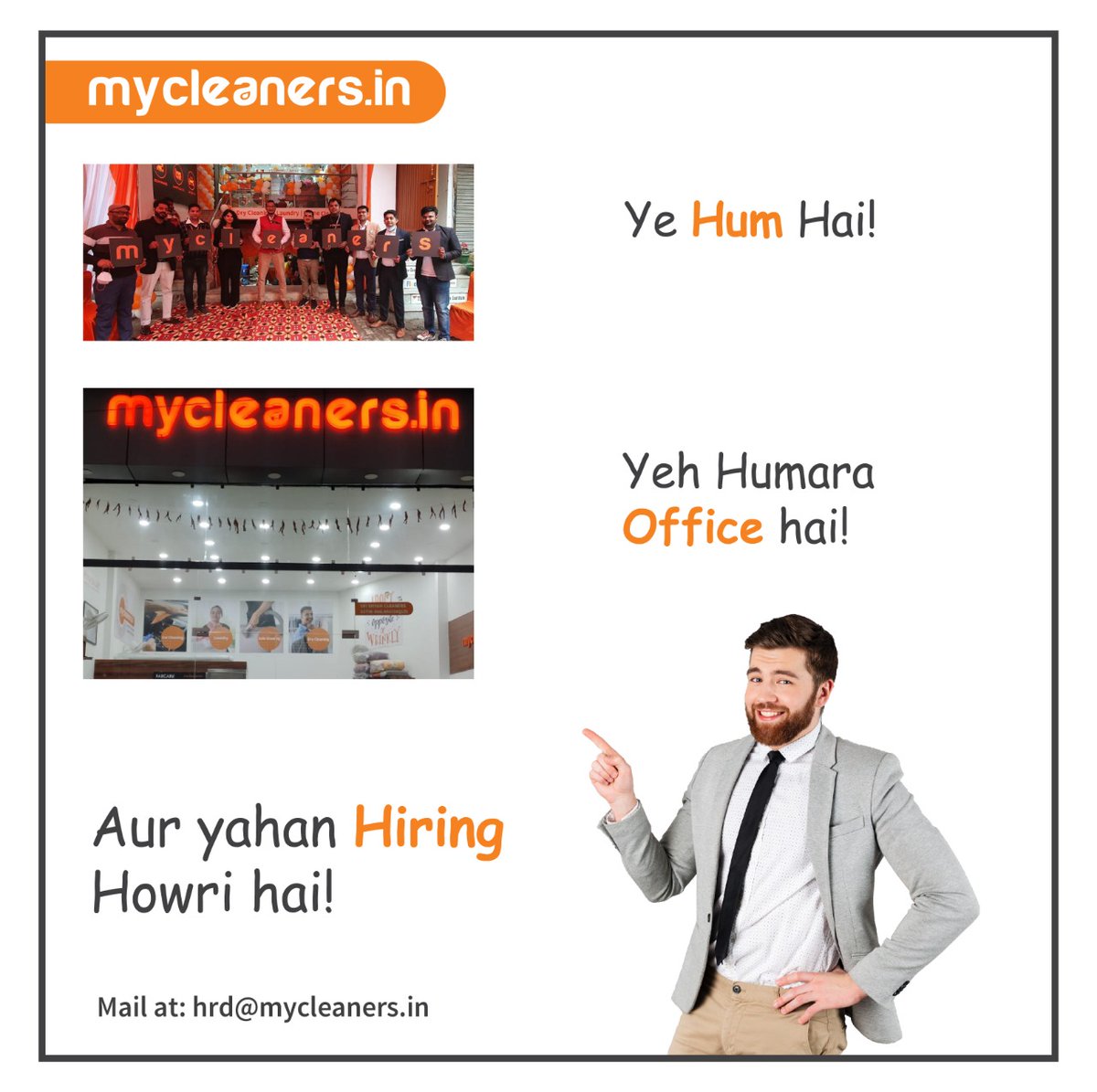 MycleanersIn's tweet image. Acquiring the right talent is the most important key to growth. Hiring was – and still is – the most important thing we do at Mycleaners.in 🧡

#pawriafterjoining #PawriHoRahiHai #pawrihorihai #pawri