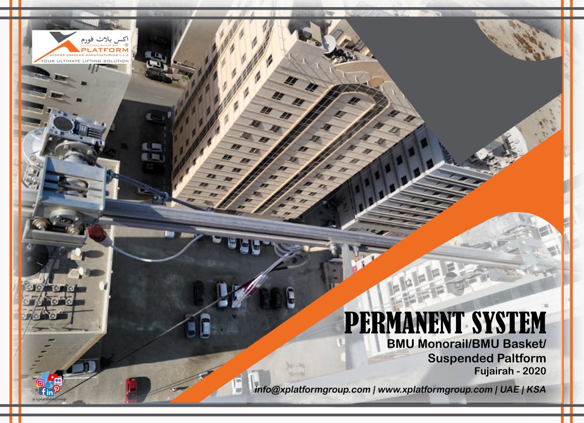 Xplatformgroup's tweet image. BMU Monorail/ BMU Basket and Suspended Platform
Fujairah UAE - 2020

info@xplatformgroup.com
xplatformgroup.com

#Projects2020 #xplatformprojects #cradles #bmu #scaffolding #steelstructure #steel #platforms #aluminum #scissor #lift #elevator #Construction #glass #uae #ksa
