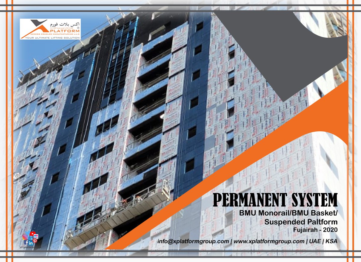 Xplatformgroup's tweet image. BMU Monorail/ BMU Basket and Suspended Platform
Fujairah UAE - 2020

info@xplatformgroup.com
xplatformgroup.com

#Projects2020 #xplatformprojects #cradles #bmu #scaffolding #steelstructure #steel #platforms #aluminum #scissor #lift #elevator #Construction #glass #uae #ksa