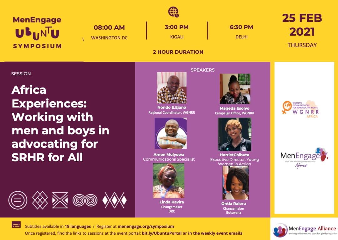 MenEngage Uganda (@menengageuganda) on Twitter photo Thursday 25 Feb. 2021 at 5pm Uganda Time. Join online the Africa Session on experiences in transforming men and boys for better sexual reproductive Health outcomes for men, boys, girls and women! <a href="/unwomenuganda/">UN Women Uganda</a> <a href="/UNFPAUganda/">UNFPA Uganda</a> <a href="/NLinUganda/">Embassy of the Netherlands in Uganda</a> <a href="/SwedeninUG/">Embassy of Sweden in Kampala</a> <a href="/CEDOVIPuganda/">CEDOVIP</a> <a href="/FemmeForteUg/">Femme Forte Uganda</a> Thursday 25 Feb. 2021 at 5pm Uganda Time. Join online the Africa Session on experiences in transforming men and boys for better sexual reproductive Health outcomes for men, boys, girls and women! <a href="/unwomenuganda/">UN Women Uganda</a> <a href="/UNFPAUganda/">UNFPA Uganda</a> <a href="/NLinUganda/">Embassy of the Netherlands in Uganda</a> <a href="/SwedeninUG/">Embassy of Sweden in Kampala</a> <a href="/CEDOVIPuganda/">CEDOVIP</a> <a href="/FemmeForteUg/">Femme Forte Uganda</a>