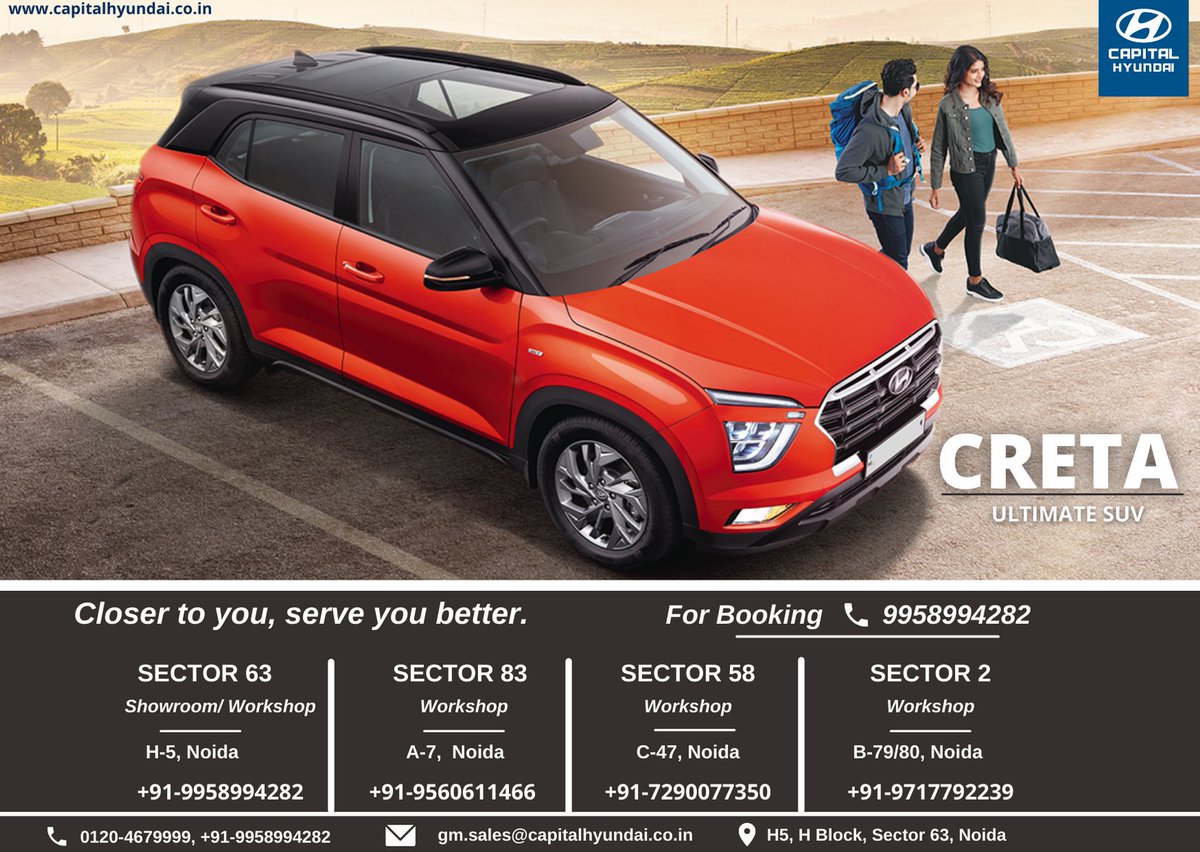 capital_hyundai's tweet photo. The powerful and precision-tuned Bose Premium Sound System (8 speakers) of the Hyundai #AllNewCRETA makes every drive an ultimate sensory experience. Stay one step ahead, no matter where you go.
Experience today https://t.co/HOloB3Tjd5
.
.
#Hyundai #UltimateSUV #CapitalHyundai https://t.co/jZCUU2Jmlq