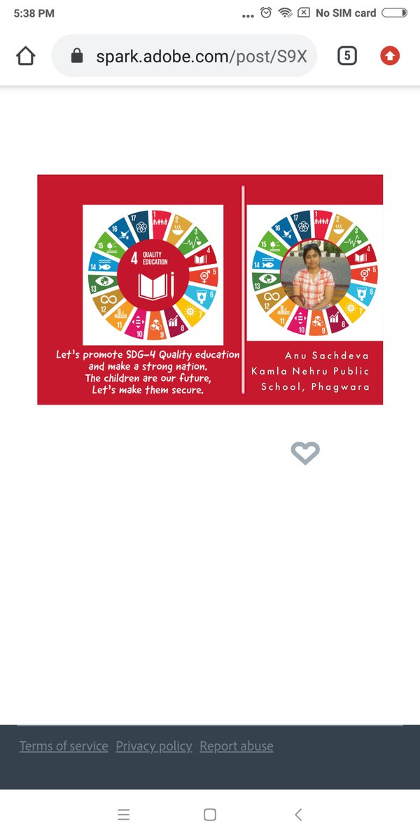 AnuSachdeva10's tweet photo. Let's promote SDG -4 Quality Education for a secure future of our students.
@pkdhillon08 @harpreetmehta23 @KnpsIndia 
@RiseUp4SDGs  @edu_sdg @sdgchoupal @UNODC @AdobeSpark https://t.co/1VPt5rRo5R