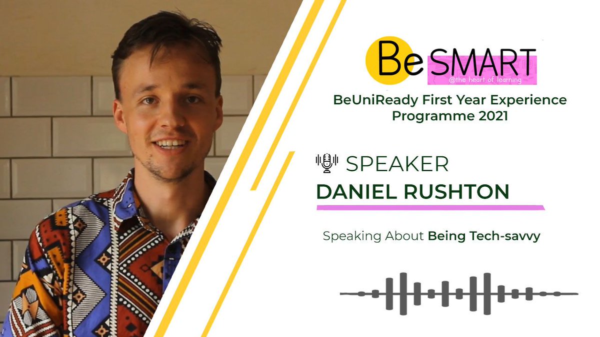 BeSMART_NPC's tweet photo. BeUniReady: FYE Programme 3-day Launch DAY 3

11:00 A.M – Being Assertive by Nkcubeko Noyila
13:00 P.M – Failure by Ndivhudzannyi Madzhie
15:00 P.M – Time Management by Lesedi Mochadibane
17:00 P.M – Being Tech-savvy by Daniel Rushton

YouTube: BeSMART

#BeSMART #Matric2020 https://t.co/l1cWsXLzVc