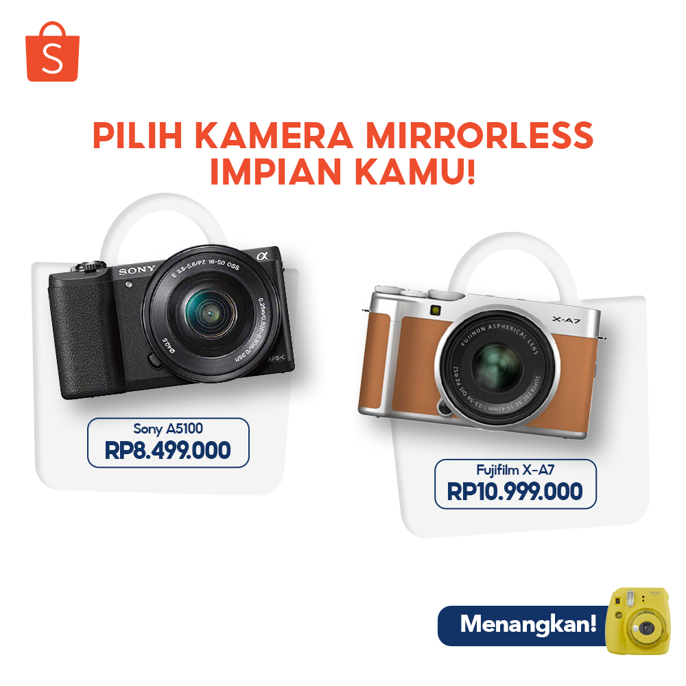 Sobat Shopee! Yang mau dapetin Fujifilm Instax Mini 9, langsung aja ikuti GIVEAWAYNYA ya: 

1. FOLLOW @SHOPEEID
2. RT &amp; LIKE tweet ini
3. REPLY pilihan kamu pakai #KadoInstaxDariShopee SEBANYAK-BANYAKNYA

Pemenang dipilih acak &amp; diumumkan 2 Maret 2021.