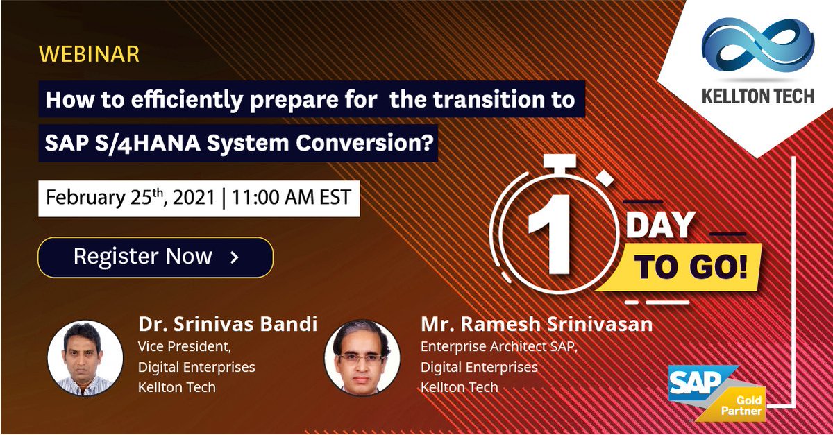 KelltonTech's tweet image. #SAP4HANA #SystemConversion approach has its pros and cons. Join the #Webinar to learn from #SAPExperts about how businesses can perform a seamless transition to the next-gen #ERP with minimal disruption-  bit.ly/KT-Webinar-S4H…
#KelltonWebinars #DX #TransformWithKellton