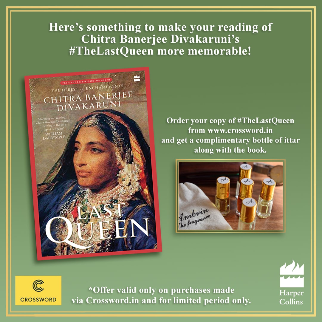 A small but special surprise for all our beloved readers! Order your copy of Last Queen by Chitra Banerjee Divakaruni here- https://t.co/QoHdYJsCfU and get a bottle of Ittar! Shop now.
#CrosswordBookstores #NewBook https://t.co/PbL4Zmqeky