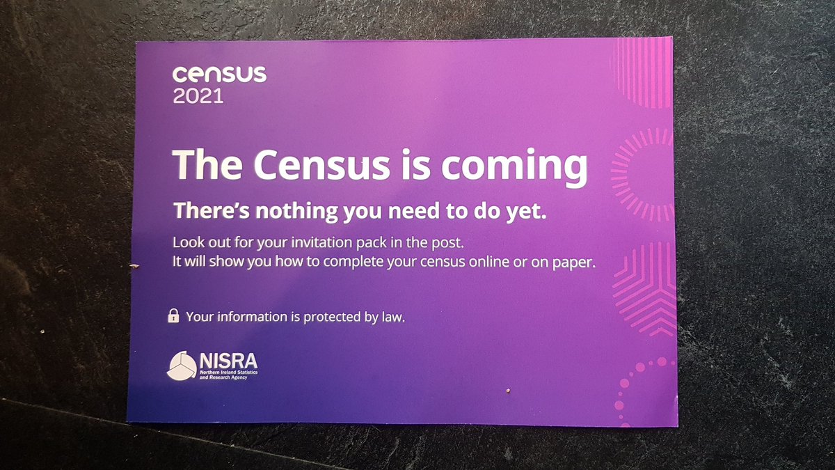 border_squirrel's tweet photo. Just received this in the post. I wonder how much paper has been wasted for this? 
Is this really necessary these days?
I'll just pop this into the recycling I suppose.
@NISRA
 #Census2021 #census #NISRA
#NorthernIreland #recycle https://t.co/mJOsBvRSOp