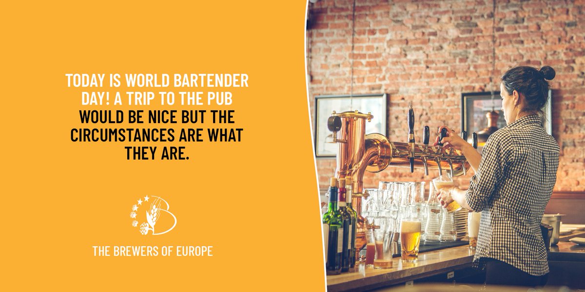 Today is #WorldBartenderDay! A trip to the pub would be nice but the circumstances are what they are. 🍺

Hospitality sector is struggling. We hope that #RRF and other governmental support programmes will address this: reconnect.beer

#RECONNECT <a href="/HOTREC_EUROPE/">HOTREC</a>