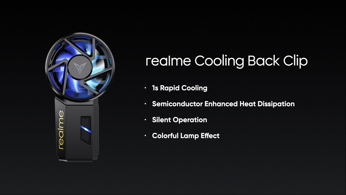 TheGTAVIRadar's tweet photo. Introducing the #realmeGameProKit to redefine your gaming experience.
Meet the #realme Cooling Back Clip that helps your smartphones stay at a manageable temperature to keep you immersed in the game, all done with the patented Dual Cooling tech. https://t.co/IuFfyIqziI