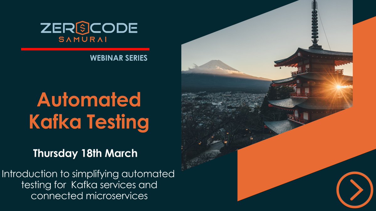 Zerocodeio's tweet photo. Automated testing of Kafka services and connected microservices doesn't have to be a struggle. Find out how in our upcoming webinar. Register Here>> https://t.co/J5ZcuPzVqy #softwaretesting #devops #testing #testautomation #apitesting #kafka #java #microservices https://t.co/wZgT4arHTR