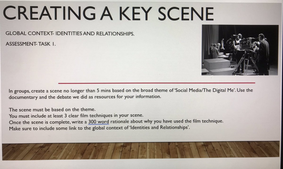 DIA_EngDpt's tweet photo. Year 11 students learning cinematography techniques through real life tasks! #MYP #English #scriptwritng #filmtechniques #GRASPtask #howwelearn https://t.co/XKEIzBnOBV
