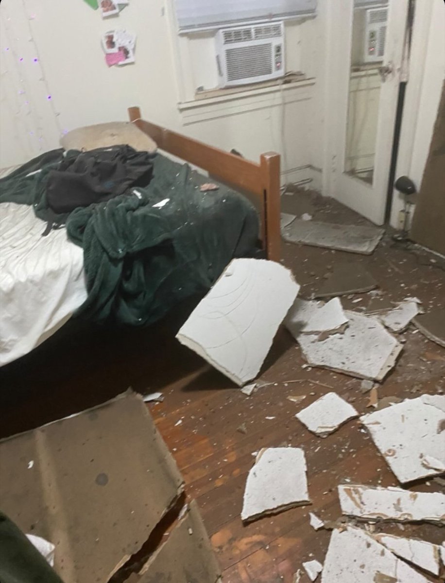 TheVigilWlu's tweet photo. BREAKING: Ceiling collapses at @wlunews themed housing Nuestro Hogar Latino https://t.co/LxEyWCa5Mq