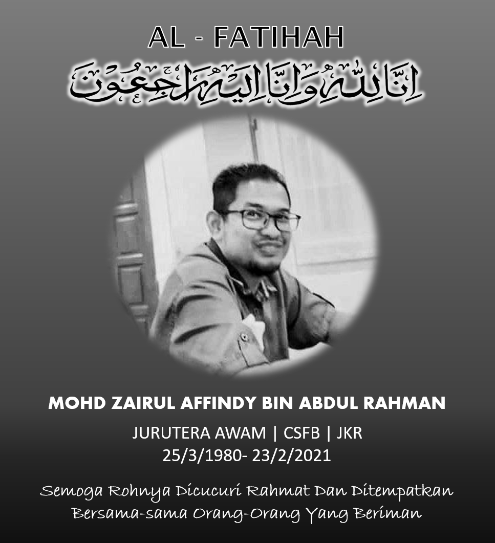 Cawangan Senggara Fasiliti Bangunan On Twitter Adalah Dimaklumkan Bahawa Allahyarham Mohd Zairul Affindy B Abdul Rahman Telah Kembali Ke Rahmatullah Pada 23 2 2021 Marilah Kita Sedekahkan Al Fatihah Amp Semoga Rohnya Dirahmati Amp Ditempatkan