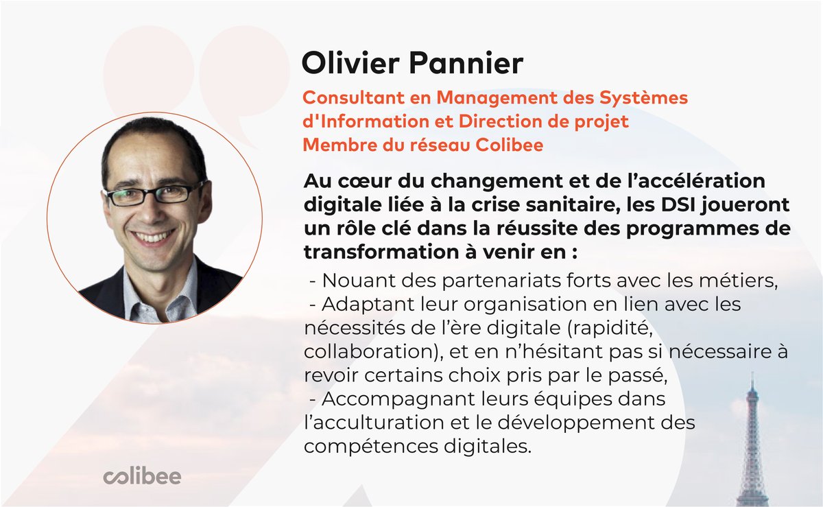 Colibee's tweet image. Pour accélérer le déploiement des fondations de la #TransfoNum, les #DSI vont devoir construire un socle organisationnel solide : ow.ly/86hf50DI9xV

💬 Olivier Pannier, consultant, membre du réseau Colibee nous en dit plus :

#Transformation