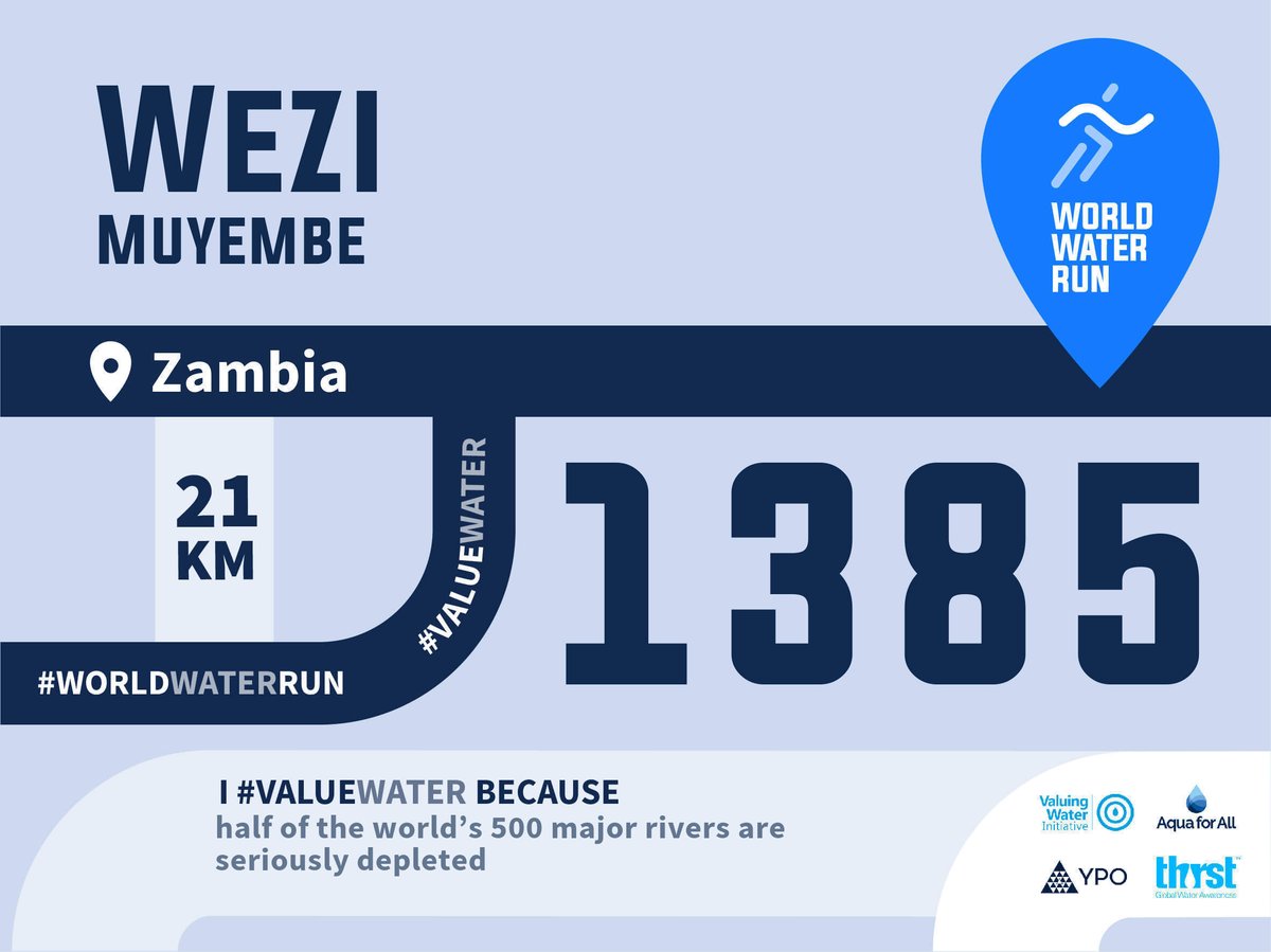 minaguli's tweet photo. @wezimuyembe thank you for signing up to run 21km 
for our virtual run around the world in 7-days!

Water means something different to every person and the #WorldWaterRun celebrates our united commitment to #valuewater.

https://t.co/AU5qBTHRlE
16 - 22 March 2021 https://t.co/EGKXE6lzmv