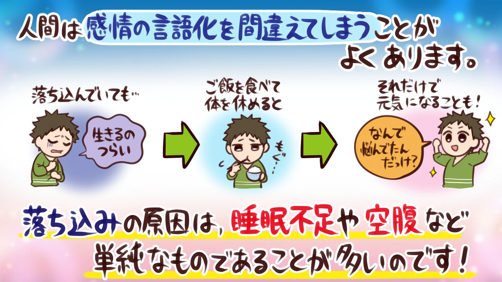 人の感情の一つの「モヤモヤ」、実は眠いだけかもしれません！
