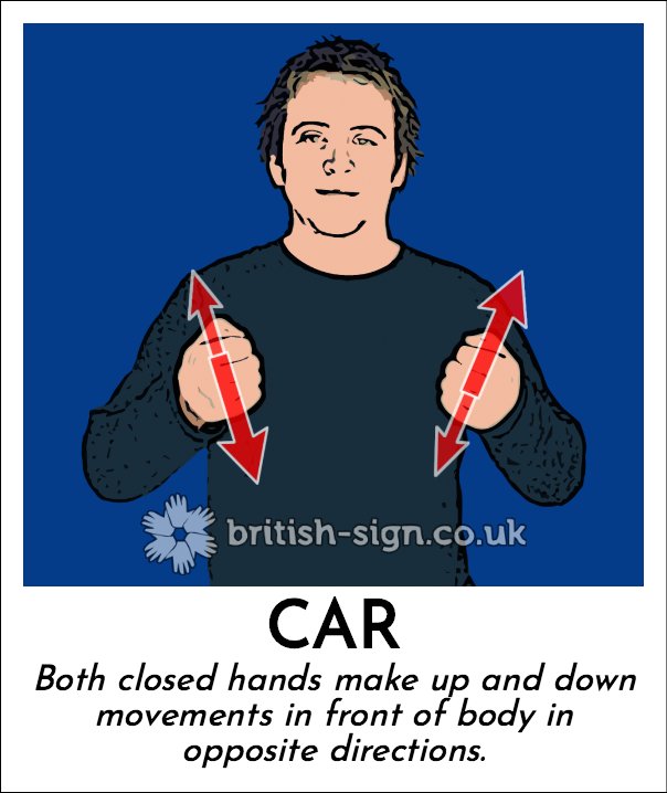 Today's #BritishSignLanguage sign is: CAR - #BSL - learn sign language online at british-sign.co.uk