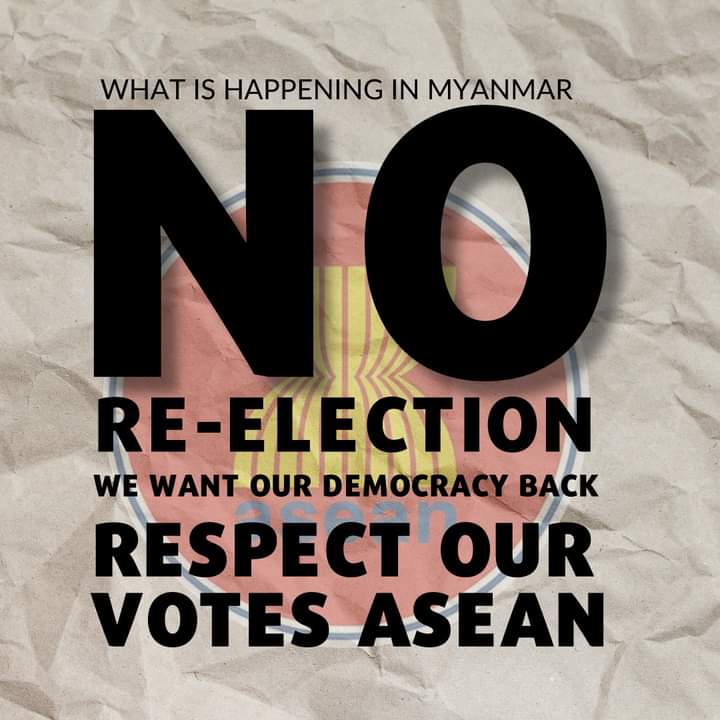 Myanmar protesters' campaign has quickly pivoted to ASEAN neighbours with a junta envoy in Thailand and Indonesia mulling plans that critics say could legitimise the military government. One trending hashtag is #ASEANRespectOurVotes #WhatsHappeningInMyanmar https://t.co/w9ifr9YbmB