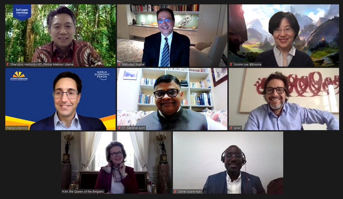 Thank you to H.M. Mathilde, Queen of Belgium (<a href="/MonarchieBe/">Belgian Royal Palace</a>) for spending some time with us &amp; our community <a href="/DHartono/">Dharsono Hartono</a> (<a href="/katinganmentaya/">katinganmentayaproject</a>),  Mehrdad Baghai (<a href="/highresolves/">High Resolves</a>), Sooin Lee (<a href="/EnumaApps/">Enuma</a>), Sabahat Azim (<a href="/GlocalHealth/">Glocal Healthcare</a>), Javier Goyeneche (<a href="/ecoalf/">ECOALF</a>), Daniel Asare-Kyei (<a href="/Esoko/">Esoko</a>)!