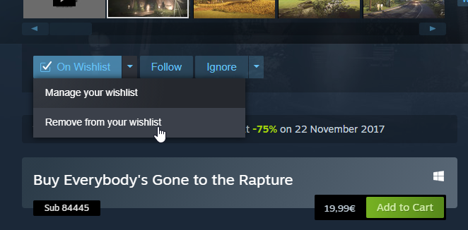 SteamDB on X: Steam finally added an option to remove a game from the store  page without having to visit your wishlist.  / X