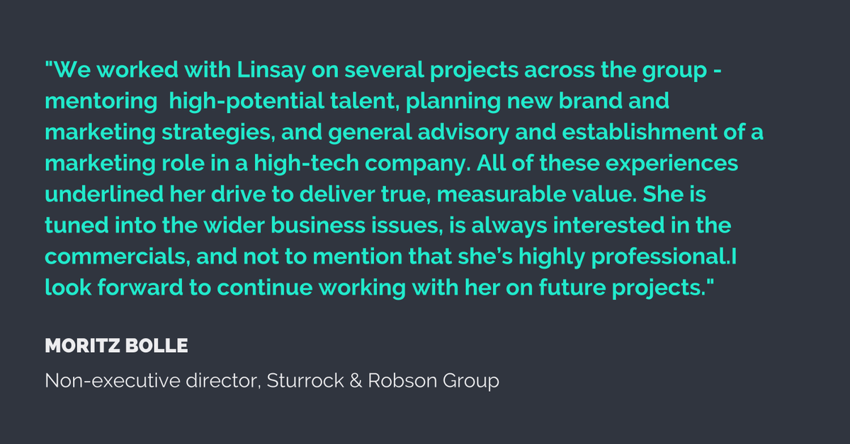 Part of my role at Your Allies is to help businesses seeking strategic #marketing guidance, acting in an advisory role to drive Board-level decision-making. Here's what Sturrock &amp; Robson's non-exec director Moritze Bolle had to say about working with us.
#marketingadvisor #mentor