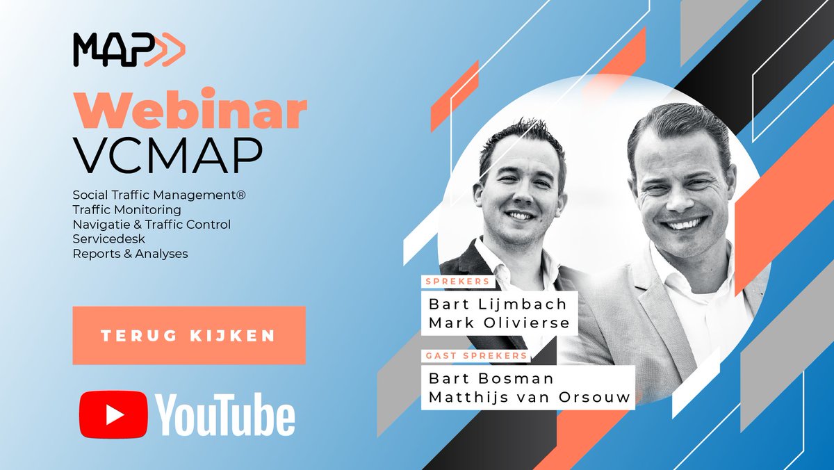MAPtm's tweet image. Vorige week hebben Bart Lijmbach &amp;amp; Mark Olivierse de webinar “Servicecentrum VCMAP” met veel plezier mogen presenteren. Heb je het gemist? Kijk dan de Webinar terug op ons YouTube kanaal

youtu.be/6TsFI3ABV-Q