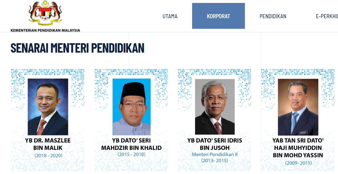 @maszlee @drasyrafwajdi Menteri @KemPendidikan dari 2015 sampai 2018. Kurikulum digubah secara berperingkat dari 2017, manakala Pelan Pembangunan Pendidikan Malaysia bermula dari 2013.  

Adakah @MuhyiddinYassin yang mengagungkan MPAJA, atau bekas menteri-menteri dari @umnomalaysia ?