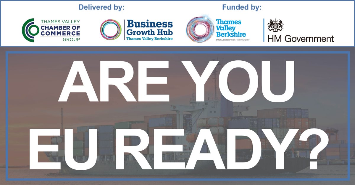 TValleyChamber's tweet photo. What does #Brexit mean for your business &amp; are you EU ready? This new initiative with @BerksGrowthHub &amp; @TVBLEP aims to help #businesses in #Berkshire access free 1-2-1 specialist support to adjust to the changes #EUready #BusinessSupport #SMEs https://t.co/vBfX3JN2cJ https://t.co/KA9g8EvwZJ