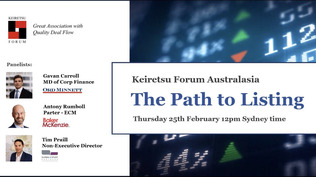 K4ANZ's tweet photo. Interest in understanding #IPOs vs #SPACs?
Join us this Thursday 25/2 at 12pm Sydney (9am HK / 5pm PST 2/24) for our panel on “The Path to Listing” where u can get a #legal, #corpfinance and #fundsmgmt view on the topic
Click here to register https://t.co/9sG8D3QwHe https://t.co/yGfOYgYIqC