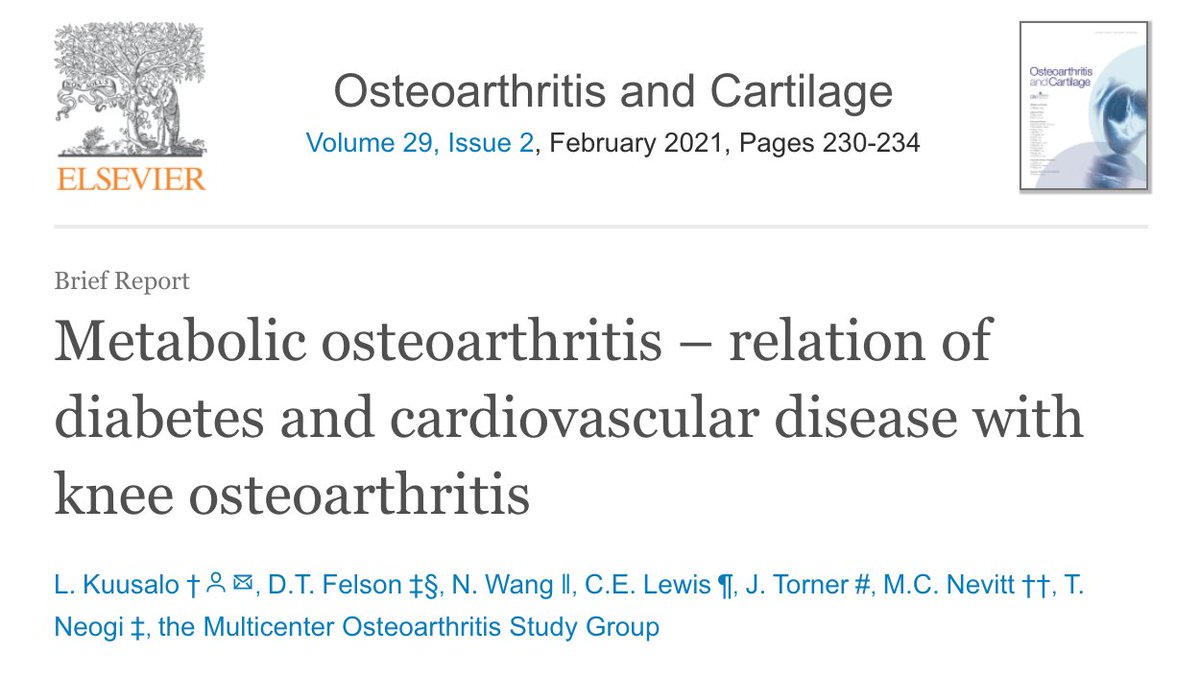 Osteoarthritis and Cartilage Journals (@oacjournal) on Twitter photo Metabolic osteoarthritis – relation of diabetes and cardiovascular disease with knee osteoarthritis
Now available #openaccess in the February 2021 issue of <a href="/OACJournal/">Osteoarthritis and Cartilage Journals</a>
ow.ly/jaFH50DGj3R
#osteoarthritis <a href="/OARSInews/">OARSI</a> <a href="/Tuhina_Neogi/">Tuhina Neogi, MD, PhD</a> Metabolic osteoarthritis – relation of diabetes and cardiovascular disease with knee osteoarthritis
Now available #openaccess in the February 2021 issue of <a href="/OACJournal/">Osteoarthritis and Cartilage Journals</a>
ow.ly/jaFH50DGj3R
#osteoarthritis <a href="/OARSInews/">OARSI</a> <a href="/Tuhina_Neogi/">Tuhina Neogi, MD, PhD</a>