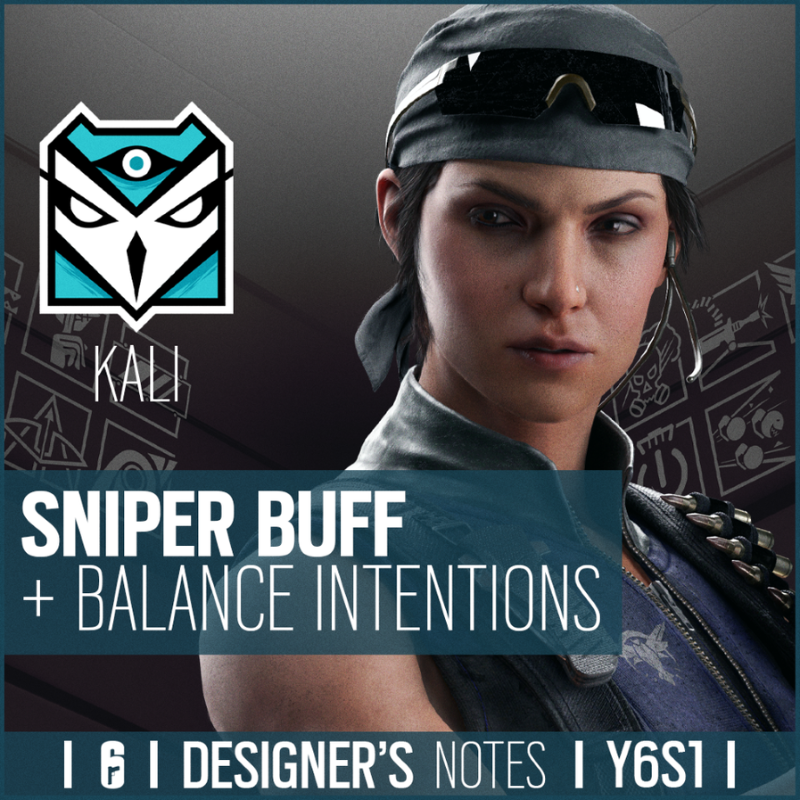Rainbow6Game's tweet photo. Read our newest Designer's Notes to learn more about the upcoming Y6S1 balance changes and the reasons behind them.
 
🔫Kali Sniper Buff
🛡️Reduced Blackbeard's Shield HP
🚨Proximity Warning for Mozzie's Pests
✅And more!
 
🔗 https://t.co/jrbihSEuIQ