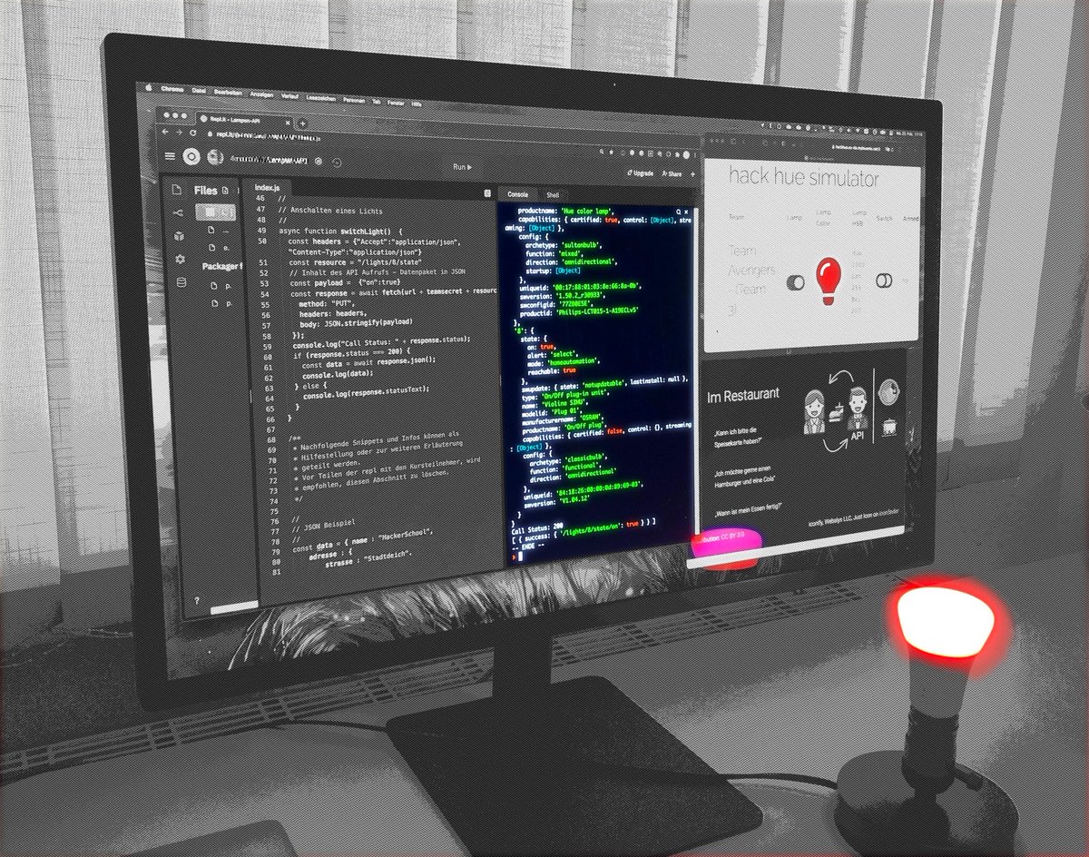 💡Ein gelungenes Wochenende mit APIs und Lampen bei der @hckrschl - trotz der Suche nach Klammern auf der Windows Tastatur und der Erkenntnis, dass <switch> kein guter Name für eine JavaScript Variable ist… mit <a href="/basicive/">Ivonne Engemann</a> und @niceguy_1980