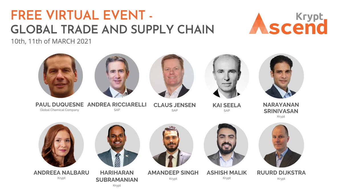 Kryptinc's tweet photo. There is still time to register for Krypt Ascend March 10th-11th. Register today for this 2-day event: https://t.co/AfKiDDX1zU
#KryptAscend #SAP #supplychain #business #globaltrade #Kryptinc #krypt https://t.co/5GOiTpMyxi