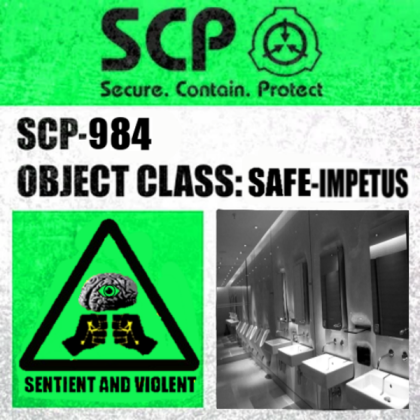 RobloxSCPDev (samsamtimtim2503) on X: SCP-984 We bring you to Safe Impetus  Class Object, SCP-984 A Public Restroom. SCP-984 Is a public restroom that  contains cracked lights, SCP-1000 Instances and more. SCP-984 On