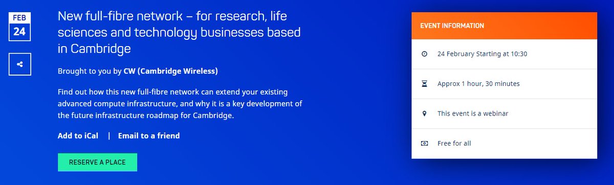 LightBlueFibre's tweet photo. Have you reserved your free space for this virtual event yet? Discover how our full-fibre network can extend your existing infrastructure to advance your Cambridge business and international collaborations - https://t.co/h7gSZ1Tlsu

#HPC #AI @euNetworks @KaoDataDC @cambwireless https://t.co/UPEkDFlQZn