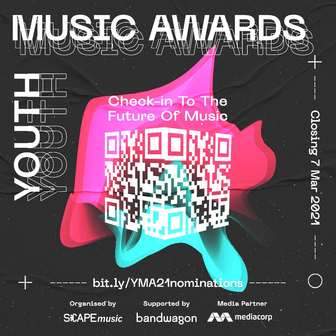 BREAKING: *SCAPE Youth Music Awards are back! Nominate your favourite artists, songs, producers and albums from now till 7 Mar 2021. 

Scan the QR code or link in article to start nominating your favourites today! ✨

#YMA21 #SGMusic #Hear65 

bandwagon.asia/articles/scape…
