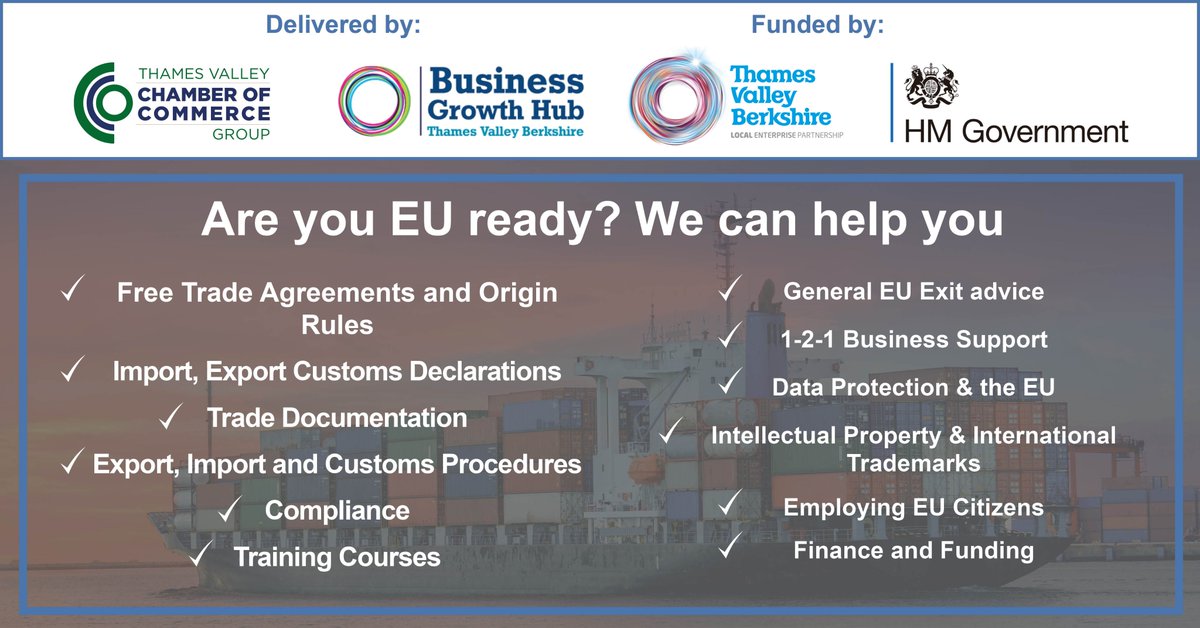 Regal_Court's tweet photo. Are you EU ready? @BerksGrowthHub @TValleyChamber &amp; @TVBLEP have joined forces on a new #EUexit readiness initiative to help Berkshire #businesses adjust to the changes that came in on 1 January. It includes free 1-2-1 advice &amp; webinars #Brexit #EUready https://t.co/xsHIem6dJ2 https://t.co/srF5i3vFQC