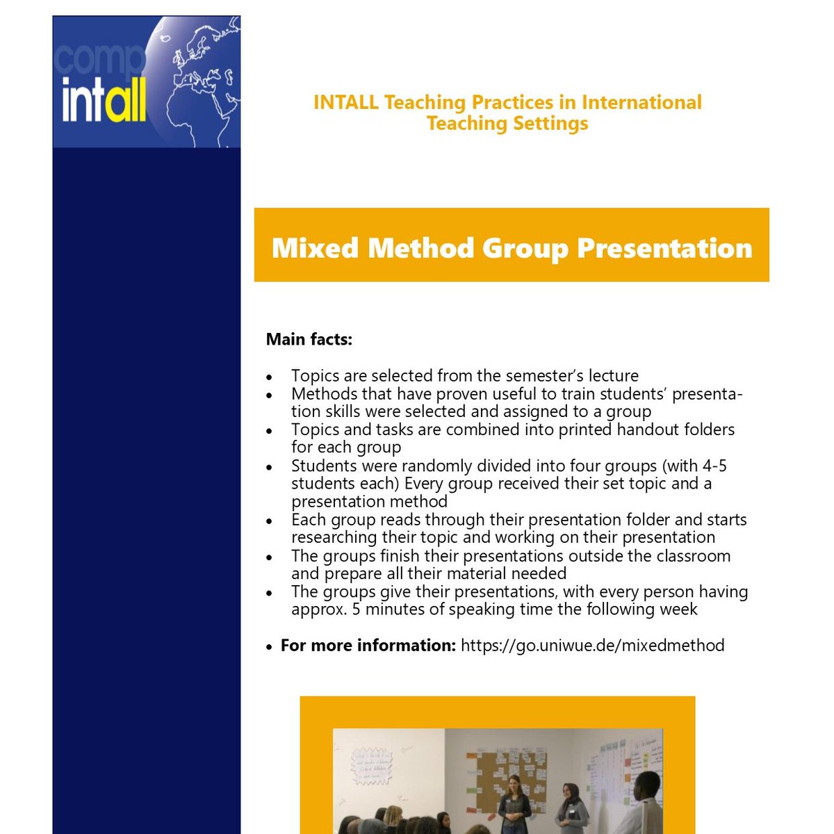 EBWuerzburg's tweet photo. Every Monday is #methodmonday! Check out the #mixedmethod which is a great option for #projectwork in #international #learningsettings!
Click here for more information: 
https://t.co/pDpoeGJCY0

#adultedu #learning #education #teachingideas https://t.co/RegEgluLsc