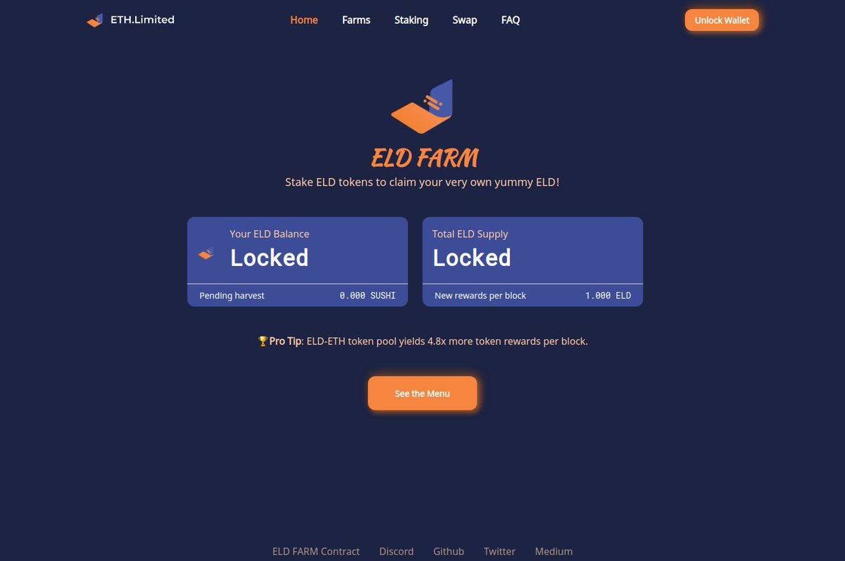 ELD_Community's tweet image. Eth.limited ecosystem #eld #eplay #eldex #eldwallet #eldstaking and new #Eldfarm
