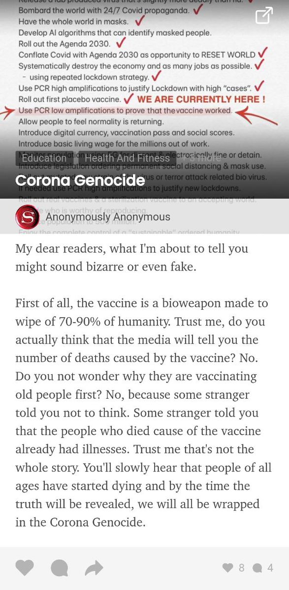 Currently Trending on Pondr: 

'Genocide through Corona?'

To read more like this: pondr.app.link/tDxoeYuU3

#writerslift #WritingCommnunity #writingprompt #writingtips