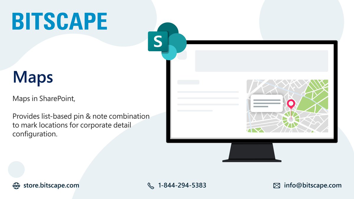 atQor_'s tweet image. Maps is a webpart that pins the business location for better audience interface so that they can connect with you to enquire about your providing. #Map #webpart #Sharepoint #Solutions #Bitscape #Globalc3
To know more: lnkd.in/dCW4SxB