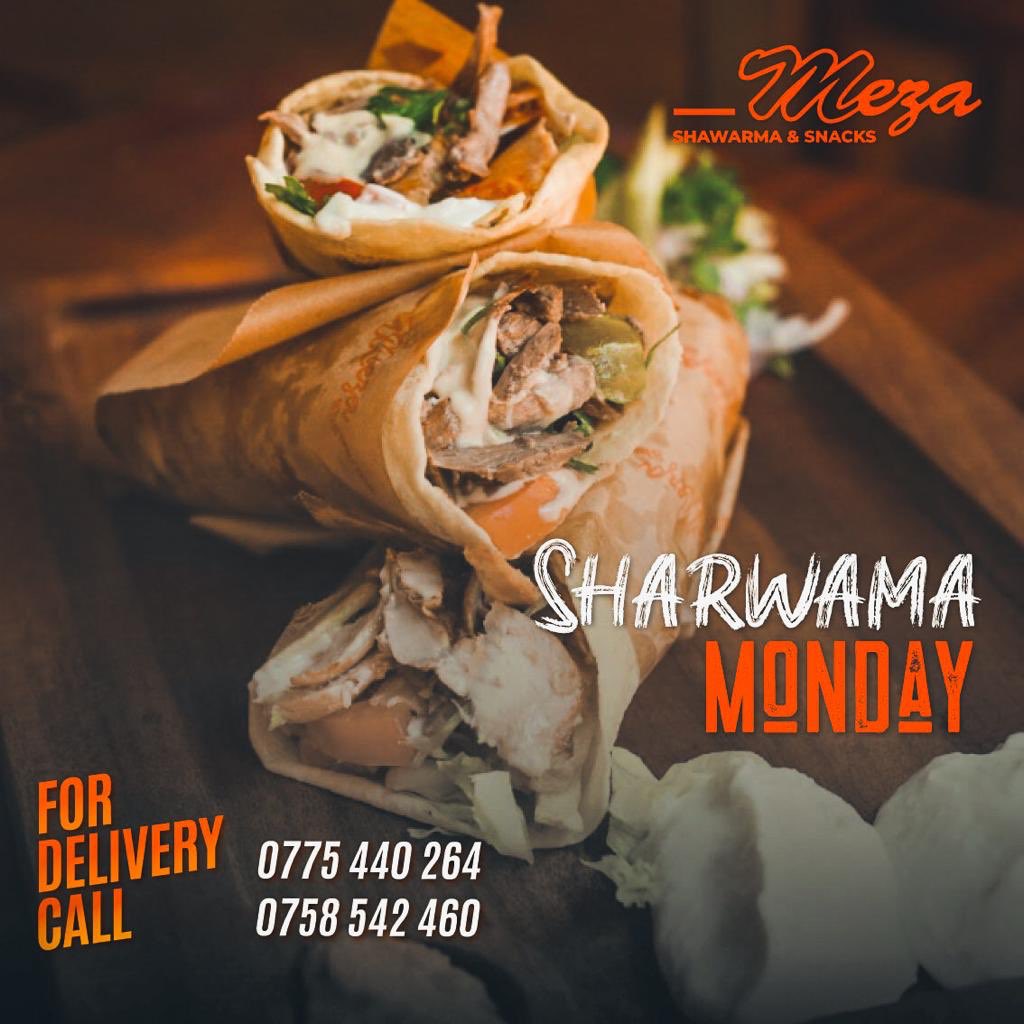 MezaFood's tweet photo. Surprise your mates at work and family with Shawarma (Beef, Chicken &amp; Mixed) at just 10K. You can dine in, order via Jumia Food —> https://t.co/PT8GBLiIDD or call  for delivery. #FoodKuMeza https://t.co/bU7eAiD744