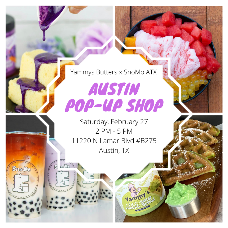 SnoMoATX's tweet photo. Come join us for #YammysButters pop-up this Saturday 2/27 2pm-5pm @SnoMoATX (N Lamar)! 🥳
An authentic taste of the Philippines in every scoop! 😋😘
https://t.co/FfHBGuCNpE