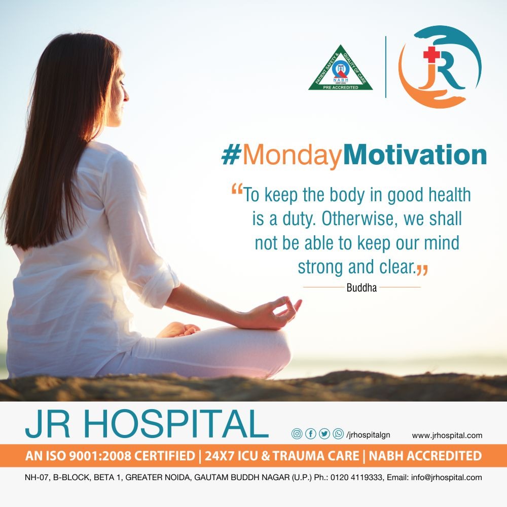 JRHospitalGN's tweet photo. Treat your body like a temple. Take care of what you eat 🥗, exercise more 🚴, meditate daily 🧘‍♂️🧘‍♀️.

#MondayMotivation #JRHospital #GreaterNoida #Noida #HealthCare https://t.co/h1mFlHxJ1o